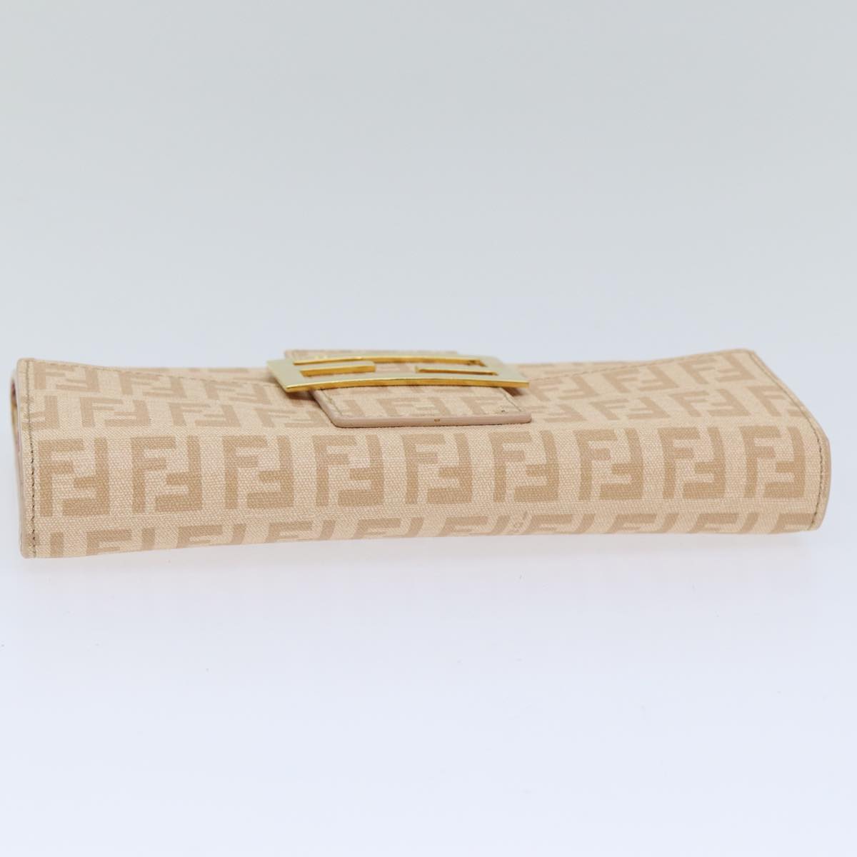 FENDI Zucchino Canvas Wallet Beige Goldam6889