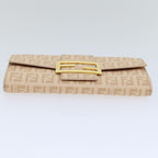 FENDI Zucchino Canvas Wallet Beige Goldam6889