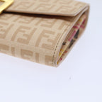 FENDI Zucchino Canvas Wallet Beige Goldam6889