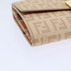 FENDI Zucchino Canvas Wallet Beige Goldam6889