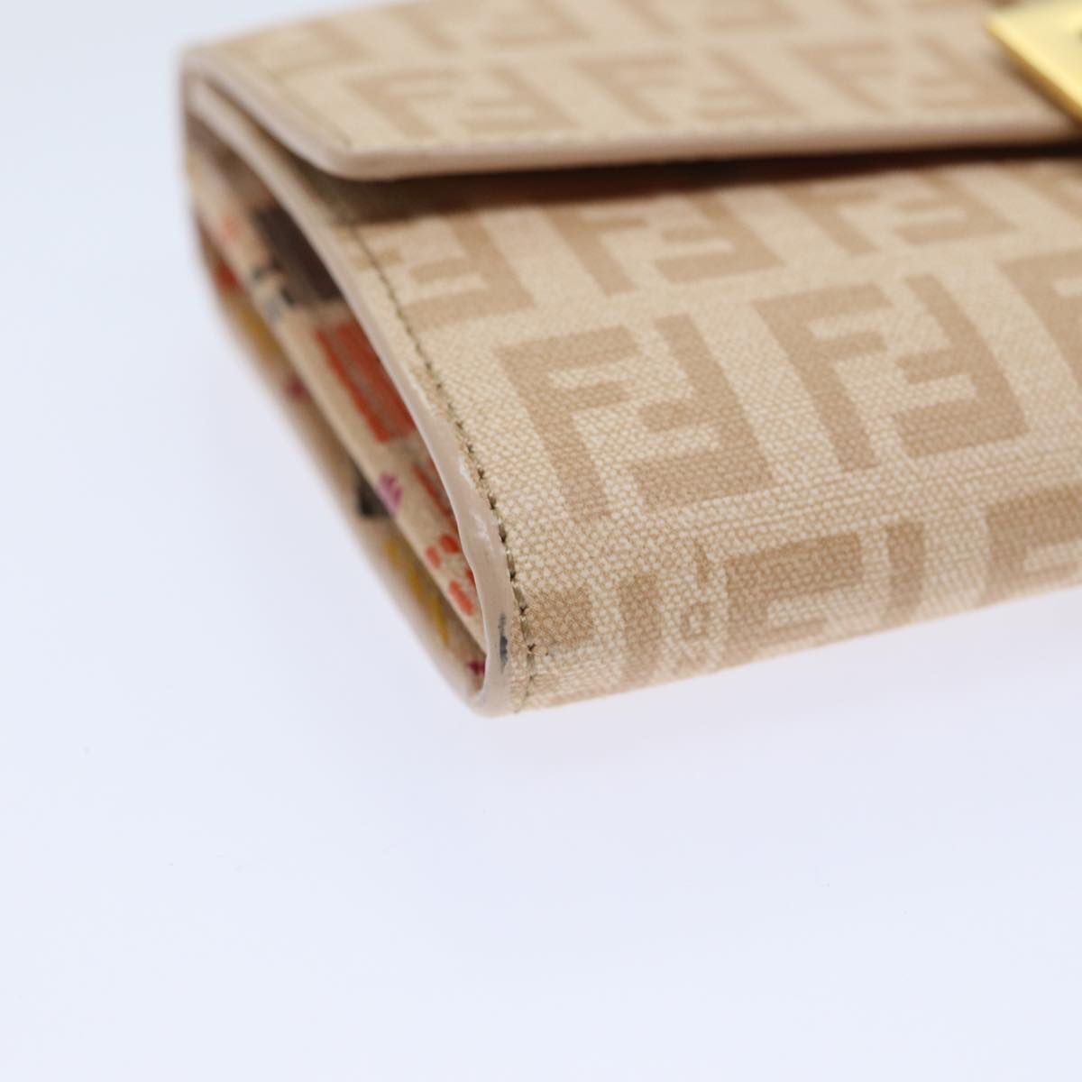 FENDI Zucchino Canvas Wallet Beige Goldam6889