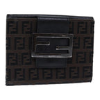 FENDI Zucchino Canvas Wallet Brown Silveram6905