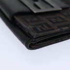 FENDI Zucchino Canvas Wallet Brown Silveram6905