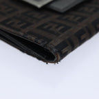 FENDI Zucchino Canvas Wallet Brown Silveram6905