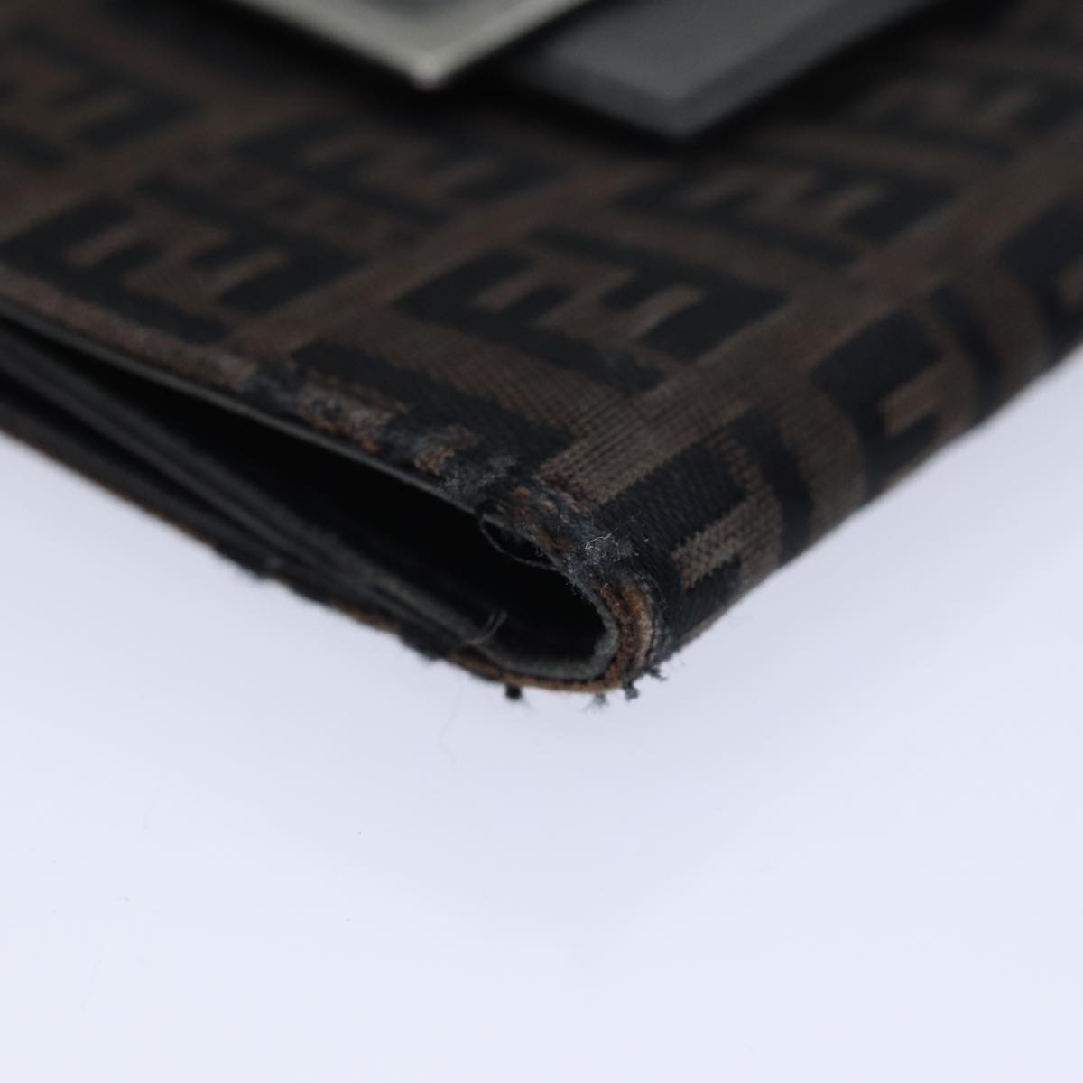 FENDI Zucchino Canvas Wallet Brown Silveram6905