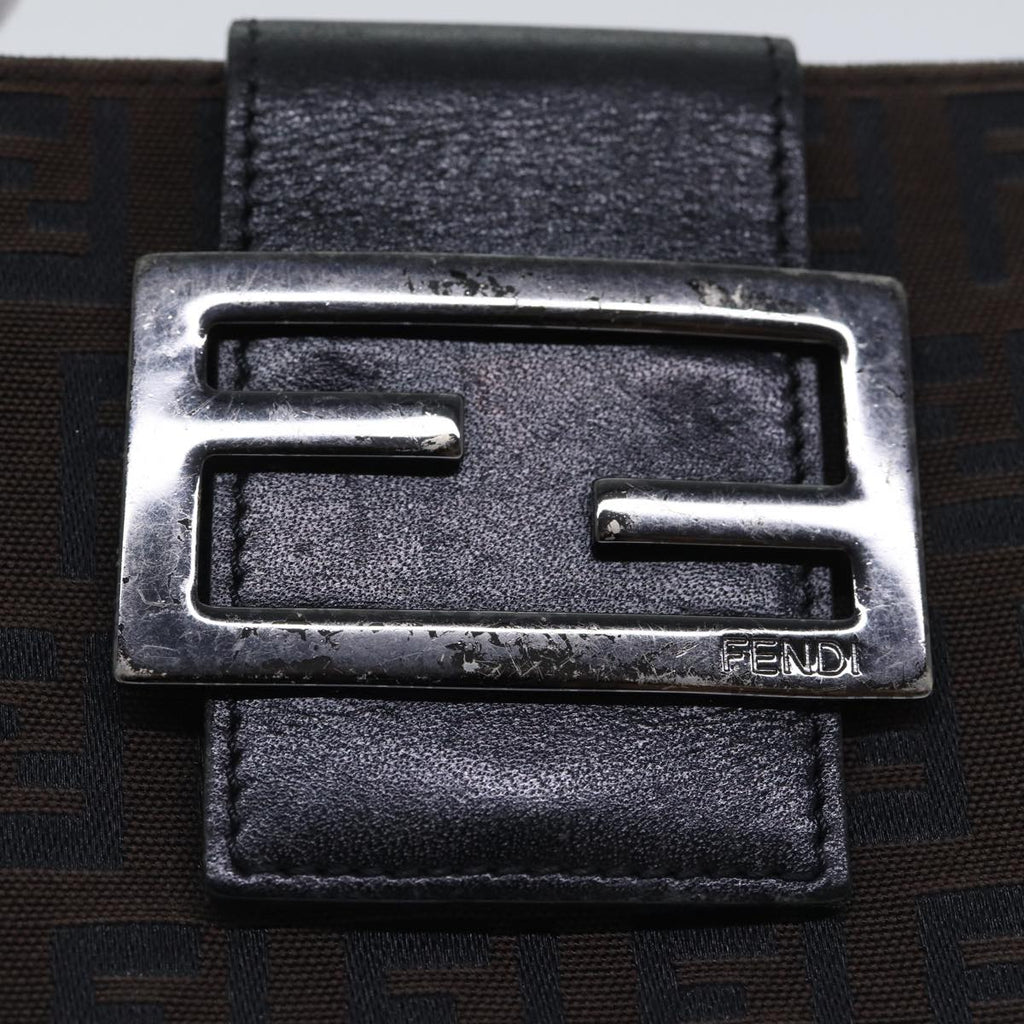 FENDI Zucchino Canvas Wallet Brown Silveram6905