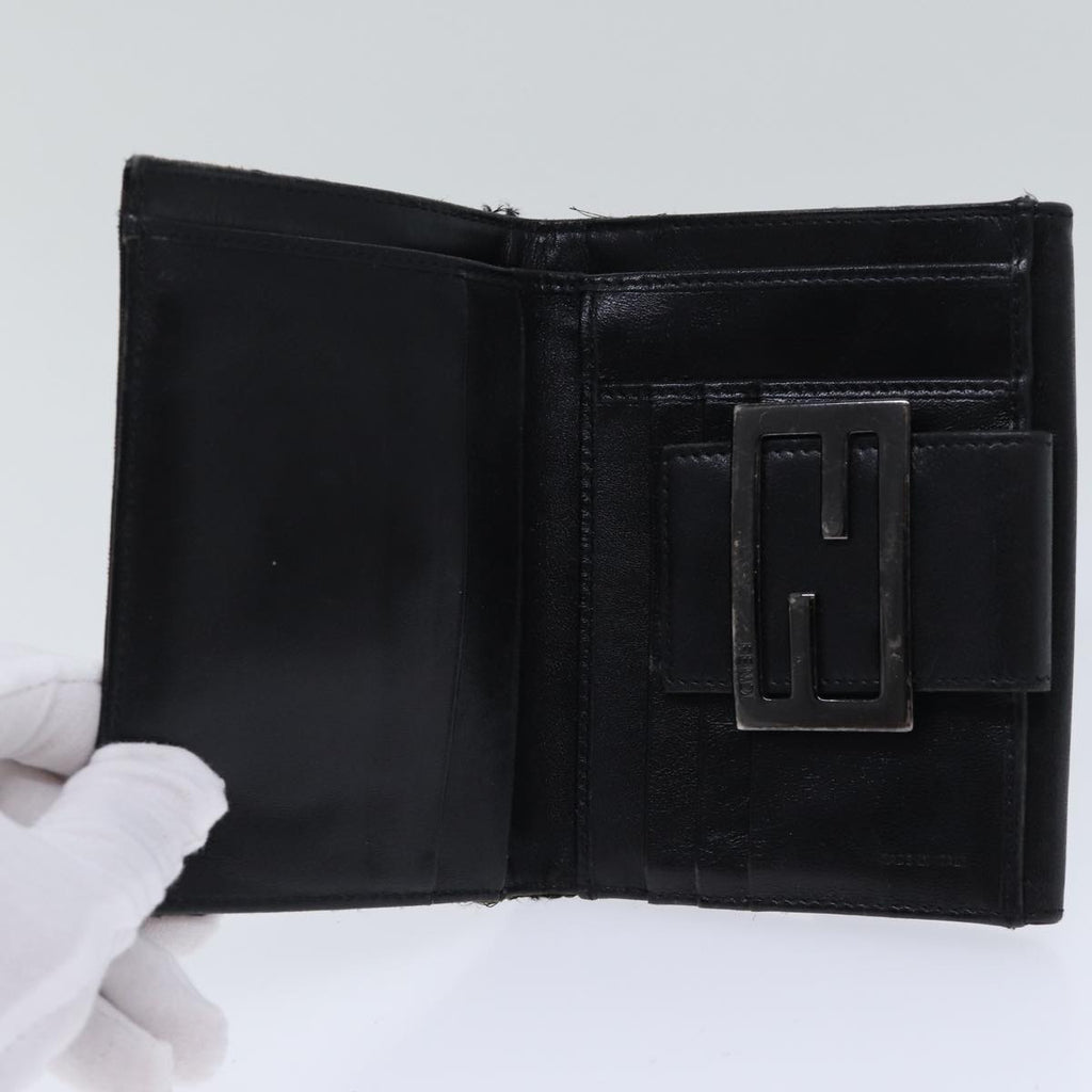 FENDI Zucchino Canvas Wallet Brown Silveram6905