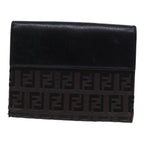 FENDI Zucchino Canvas Wallet Brown Silveram6905