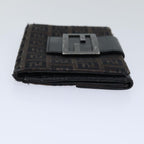 FENDI Zucchino Canvas Wallet Brown Silveram6905