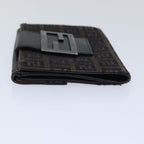 FENDI Zucchino Canvas Wallet Brown Silveram6905