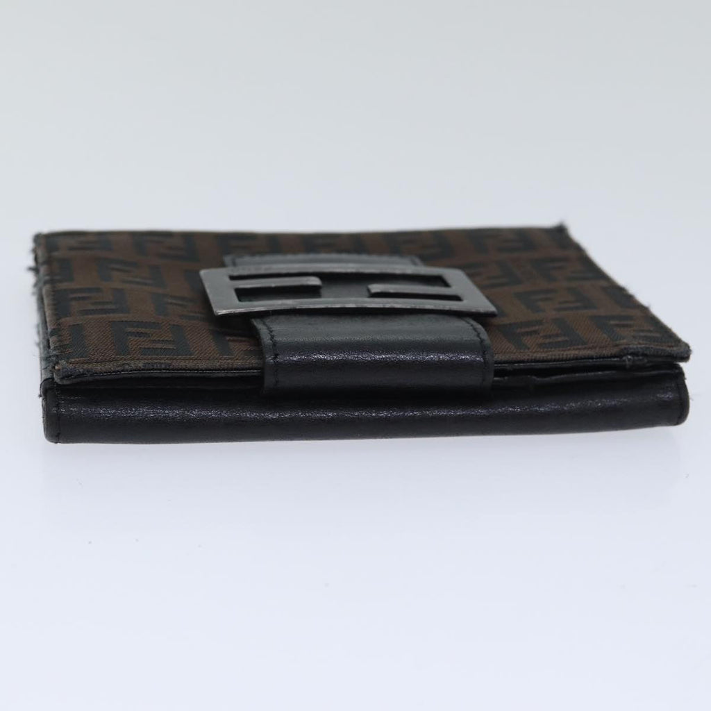 FENDI Zucchino Canvas Wallet Brown Silveram6905
