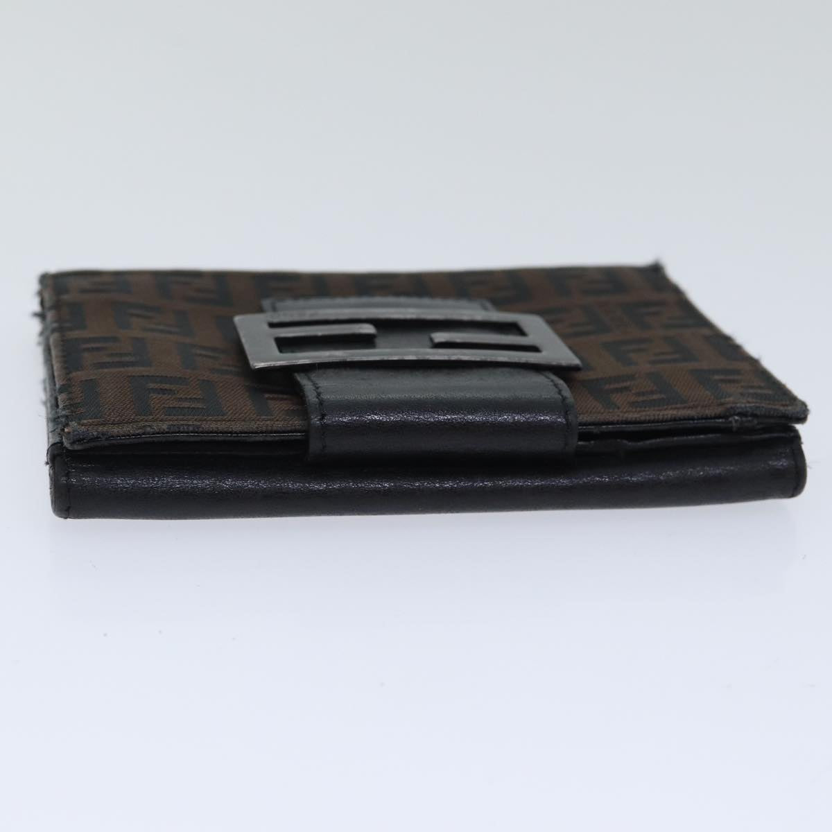 FENDI Zucchino Canvas Wallet Brown Silveram6905