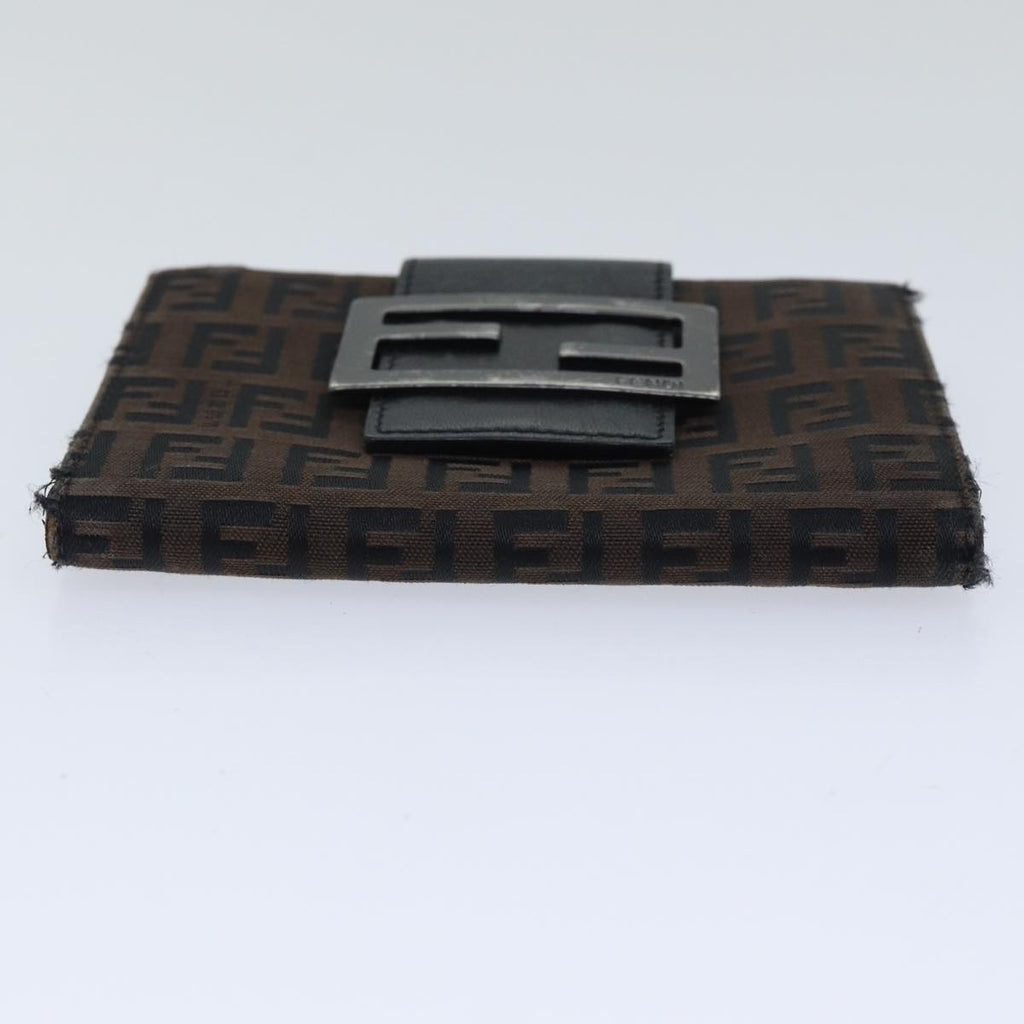 FENDI Zucchino Canvas Wallet Brown Silveram6905