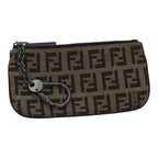 FENDI Zucchino Canvas Coin Purse Beigeam6906