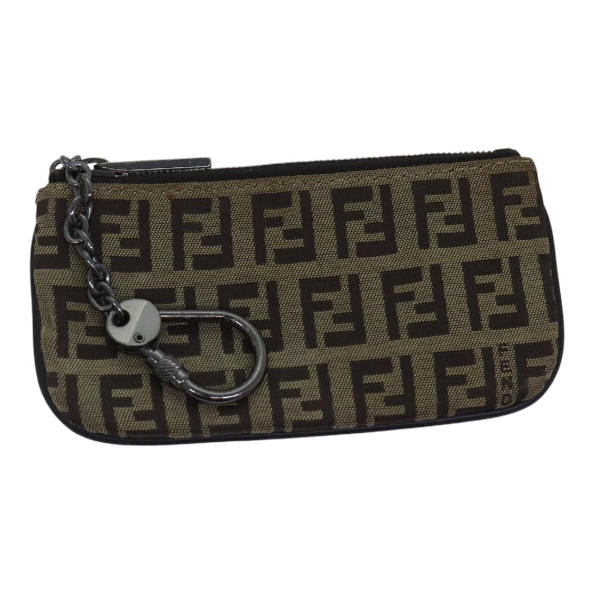 FENDI Zucchino Canvas Coin Purse Beigeam6906