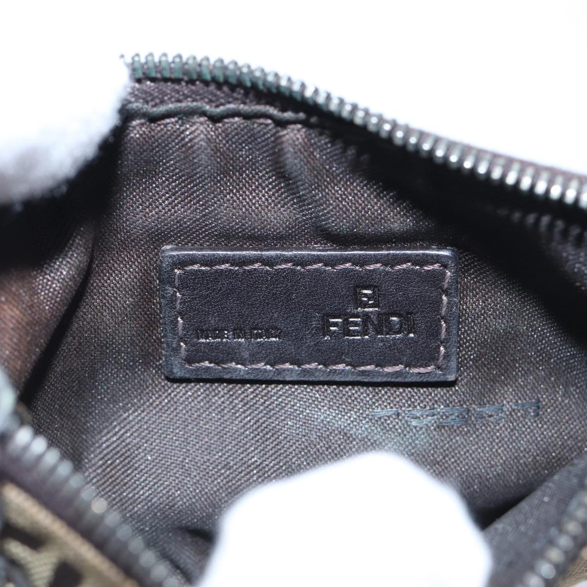 FENDI Zucchino Canvas Coin Purse Beigeam6906