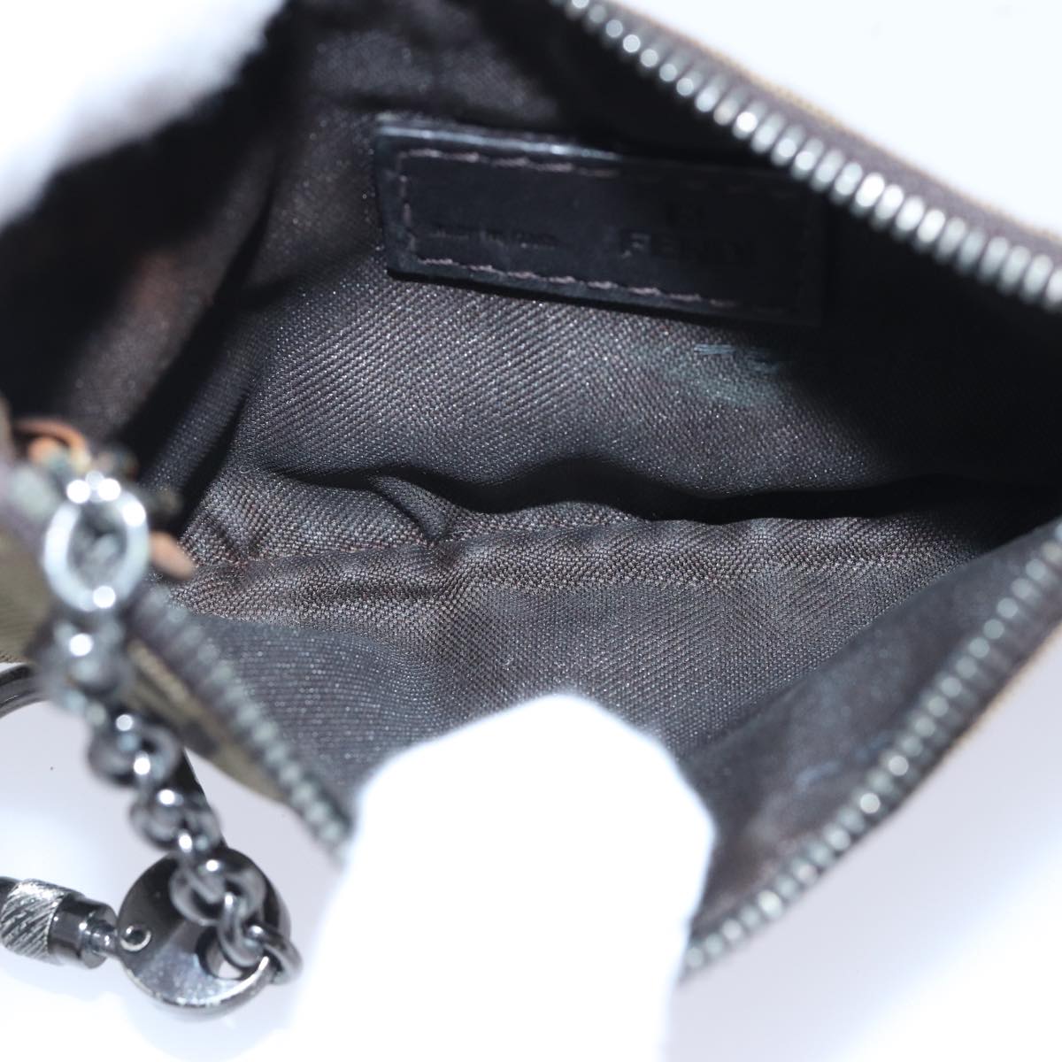 FENDI Zucchino Canvas Coin Purse Beigeam6906