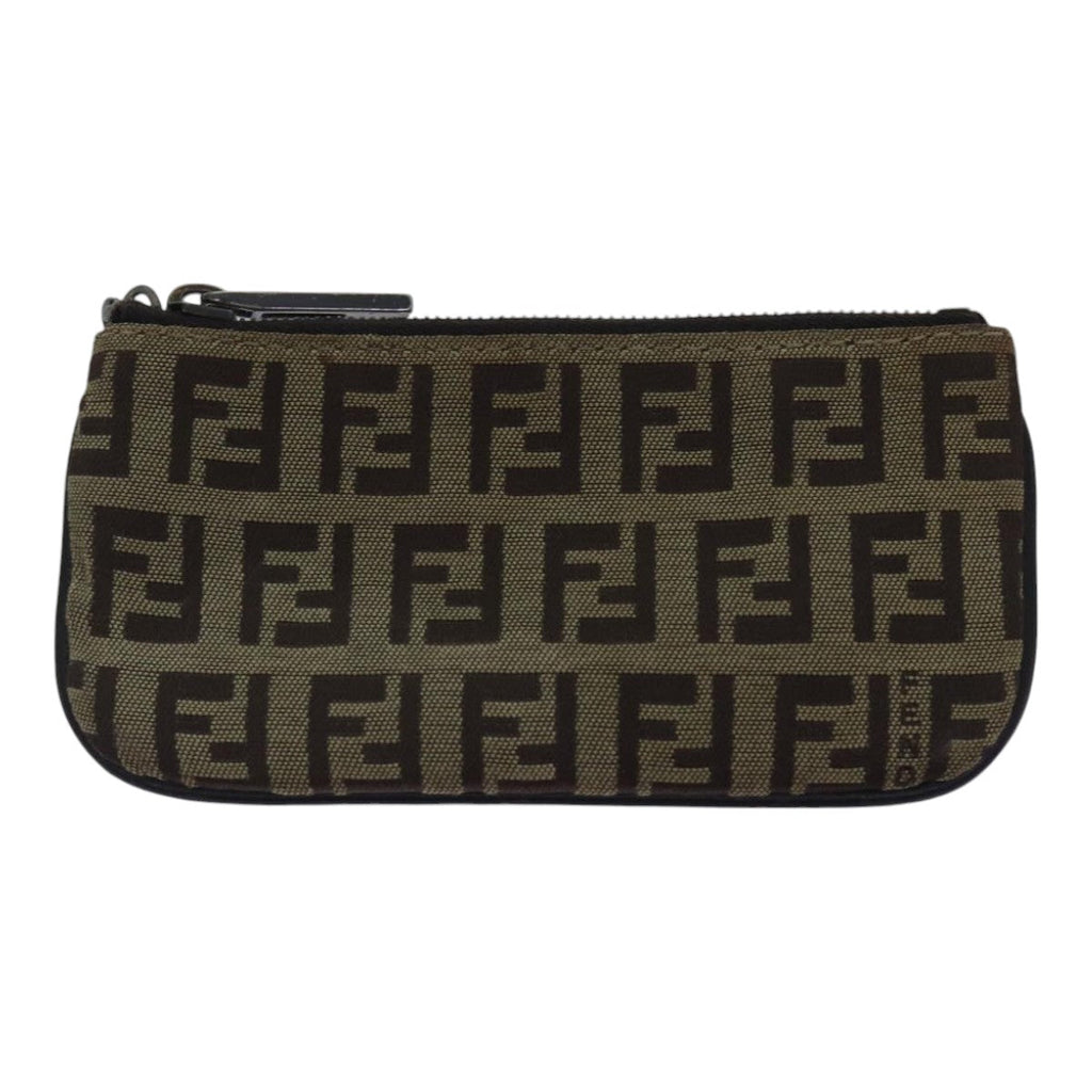 FENDI Zucchino Canvas Coin Purse Beigeam6906