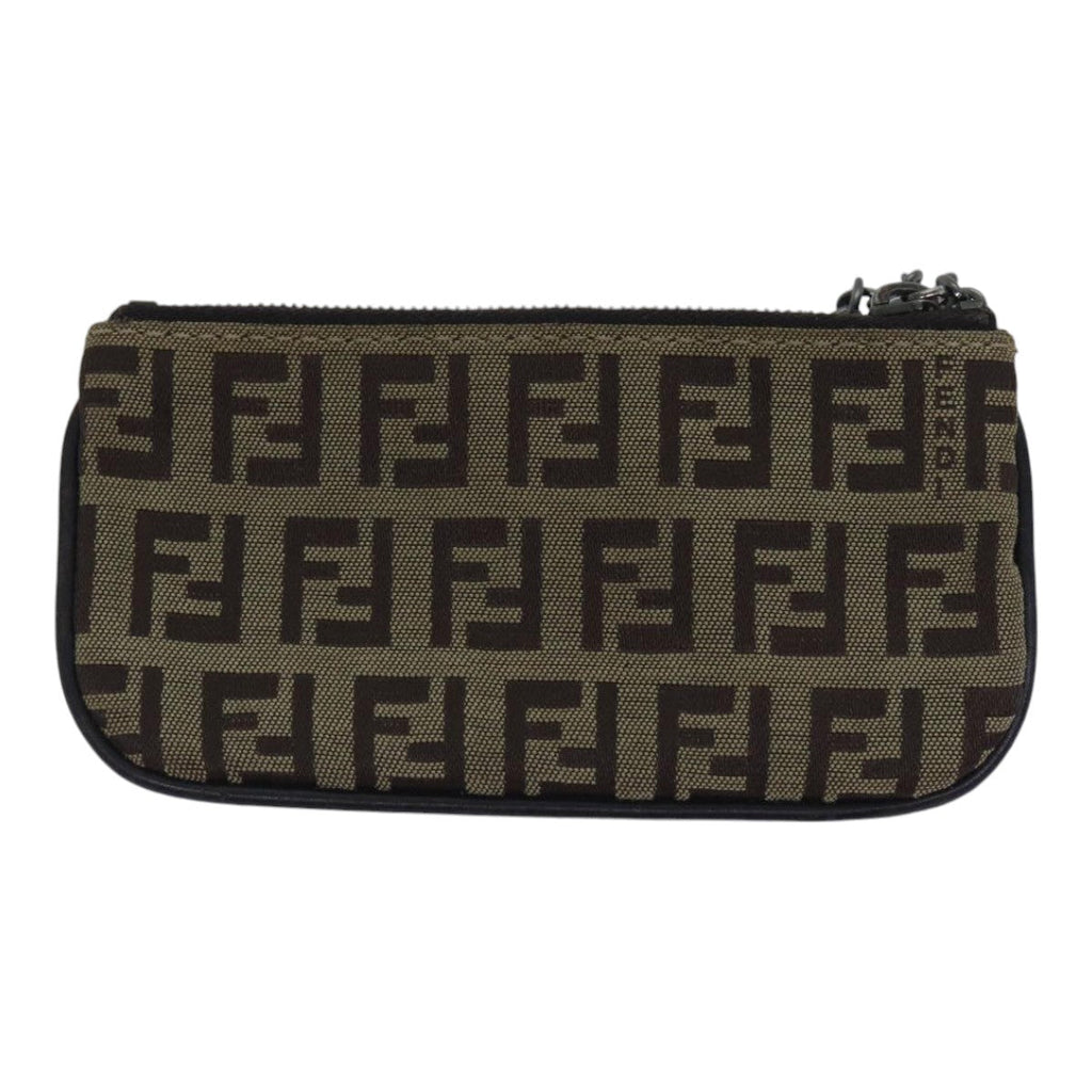 FENDI Zucchino Canvas Coin Purse Beigeam6906