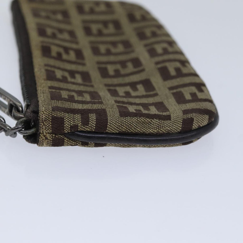 FENDI Zucchino Canvas Coin Purse Beigeam6906