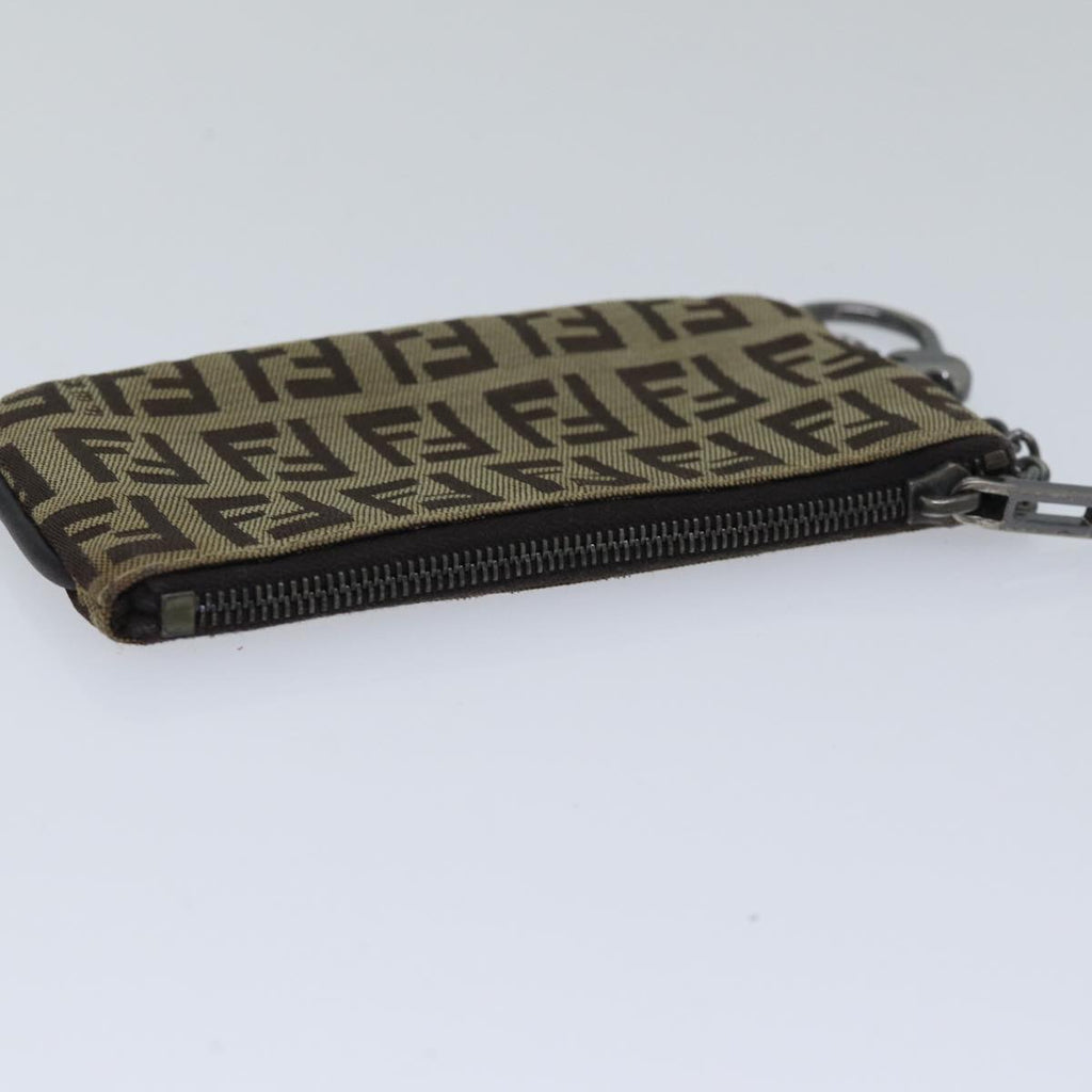 FENDI Zucchino Canvas Coin Purse Beigeam6906