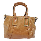 Chloe Etel Shoulder Bag Leather 2way Brown Gold am6916
