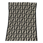 FENDI Zucca Canvas Scarf Wool Blackam6975