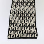 FENDI Zucca Canvas Scarf Wool Blackam6975
