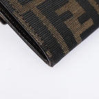 FENDI Zucca Canvas Long Wallet Black Brown Silveram6992
