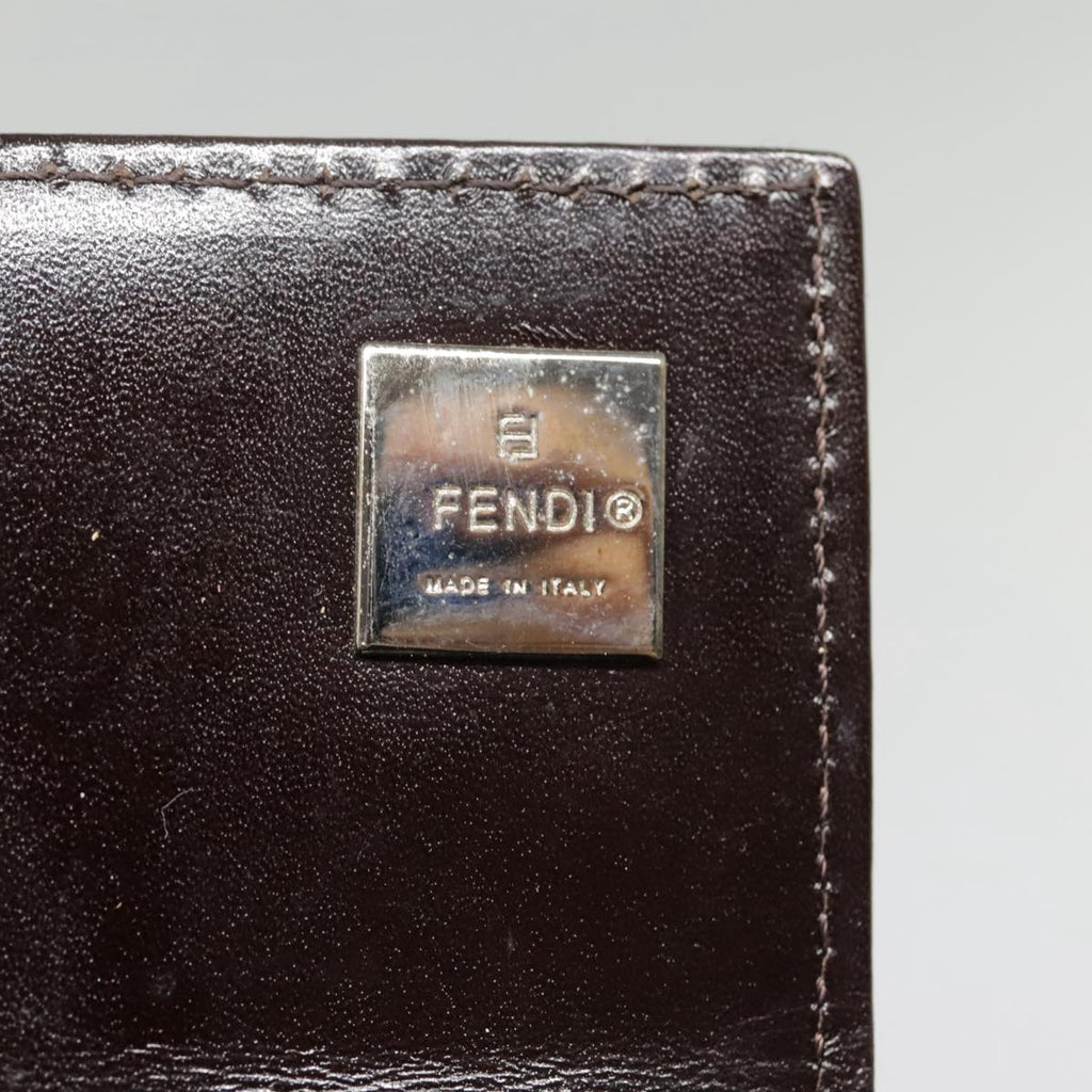 FENDI Zucca Canvas Long Wallet Black Brown Silveram6992