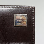 FENDI Zucca Canvas Long Wallet Black Brown Silveram6992