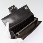 FENDI Zucca Canvas Long Wallet Black Brown Silveram6992