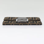 FENDI Zucca Canvas Long Wallet Black Brown Silveram6992