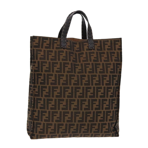 FENDI Zucca Canvas Tote Bag Brown Blackam7065