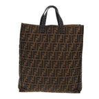 FENDI Zucca Canvas Tote Bag Brown Blackam7065