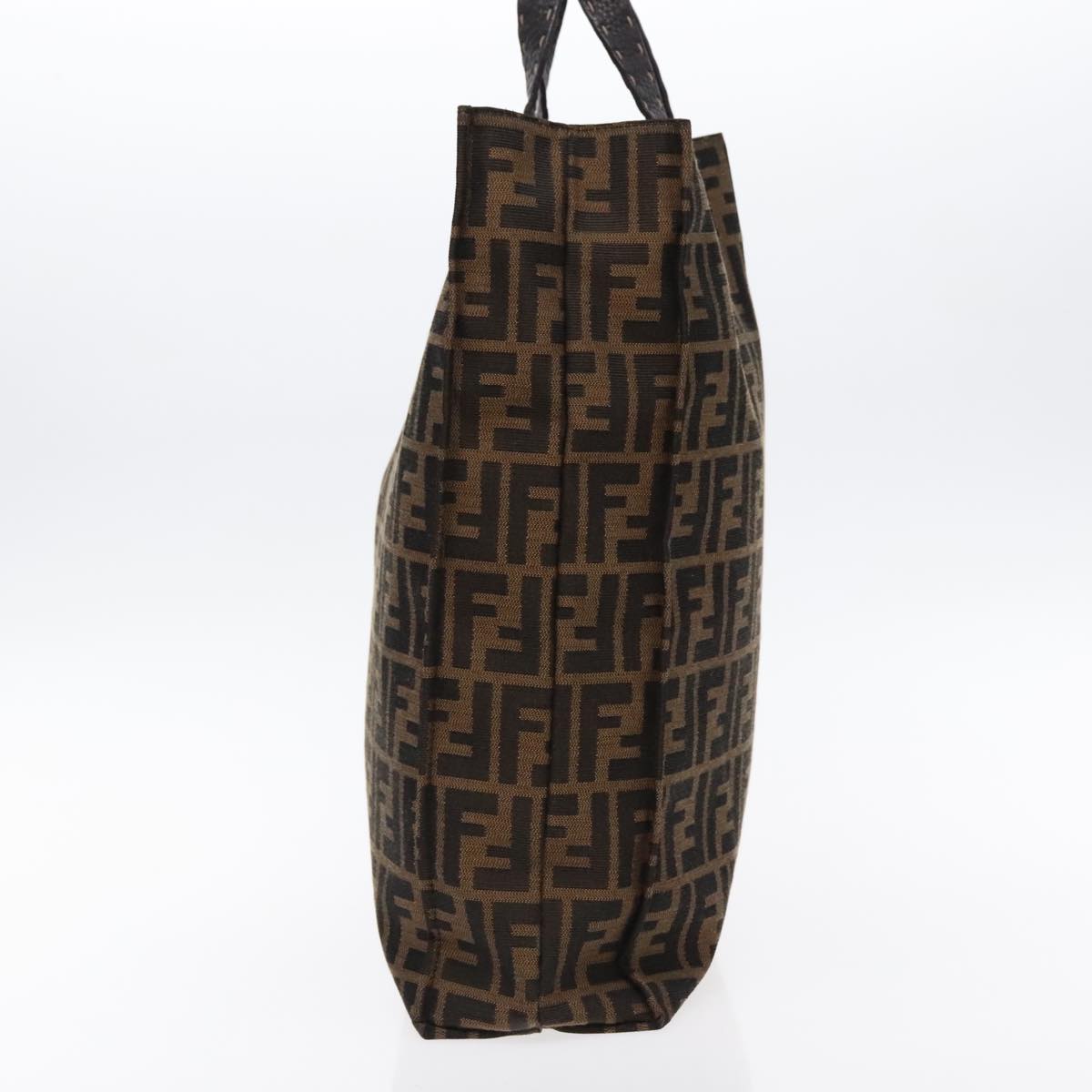 FENDI Zucca Canvas Tote Bag Brown Blackam7065