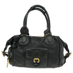 Chloe Paddington Shoulder Bag Leather Black Gold am7075
