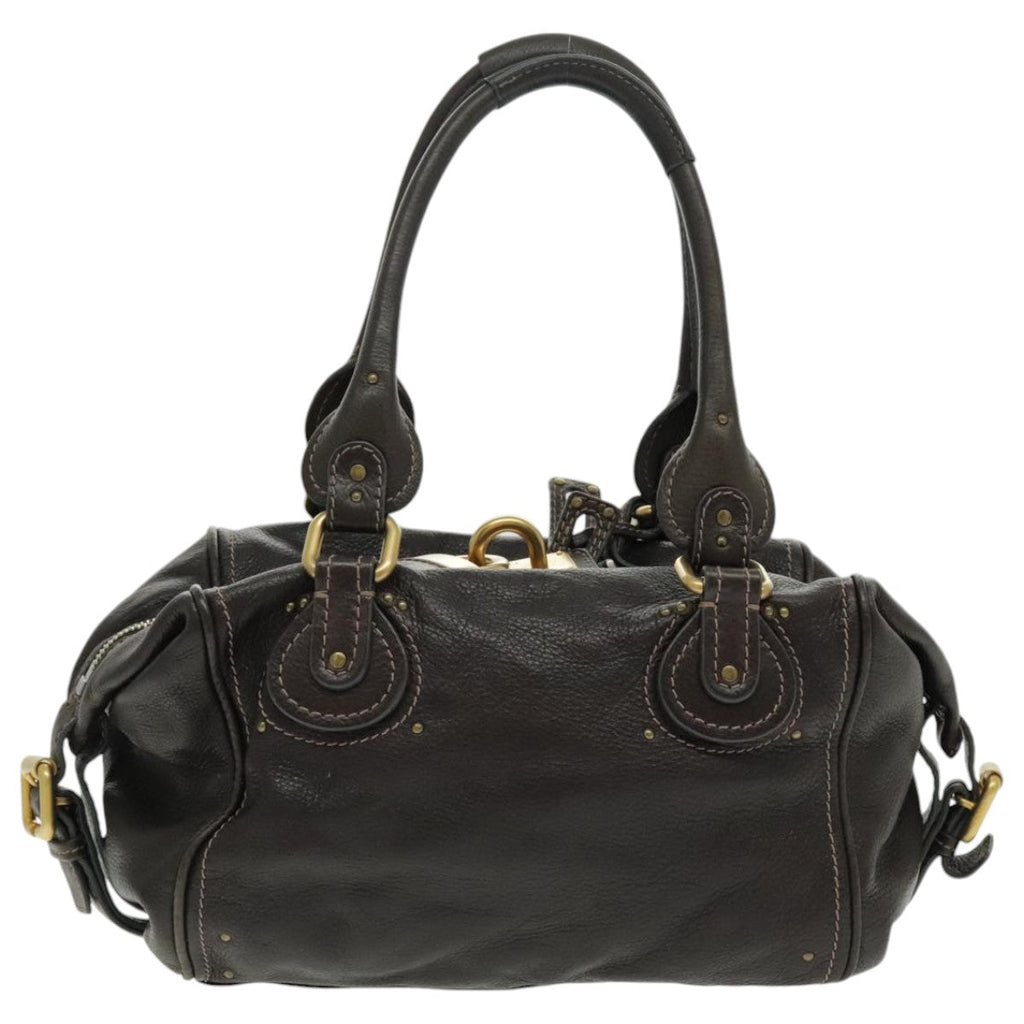 Chloe Paddington Shoulder Bag Leather Brown Gold am7085
