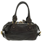 Chloe Paddington Shoulder Bag Leather Brown Gold am7085
