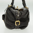 Chloe Paddington Shoulder Bag Leather Brown Gold am7085