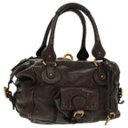 Chloe Paddington Shoulder Bag Leather Brown Gold am7087