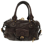 Chloe Paddington Shoulder Bag Leather Brown Gold am7087
