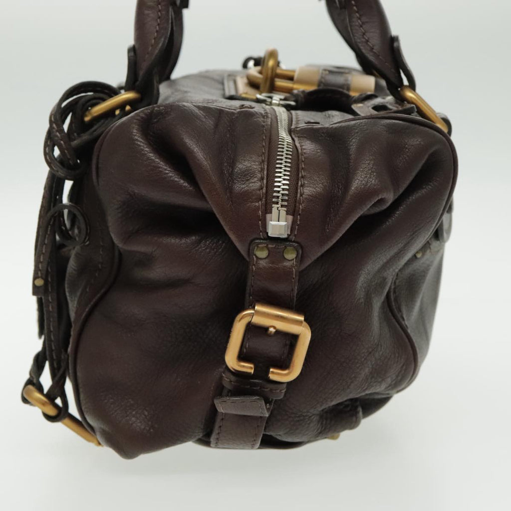 Chloe Paddington Shoulder Bag Leather Brown Gold am7087