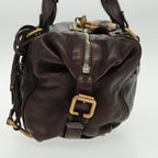 Chloe Paddington Shoulder Bag Leather Brown Gold am7087
