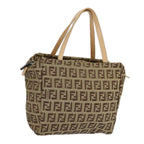 FENDI Zucchino Canvas Hand Bag Beigeam7218
