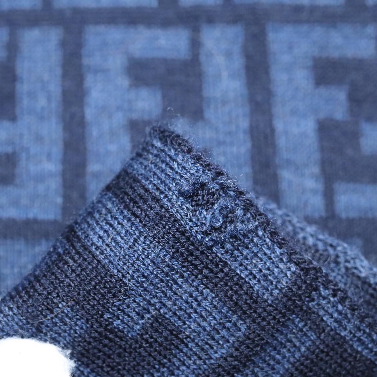 FENDI Zucca Canvas Scarf Wool Beigeam7263
