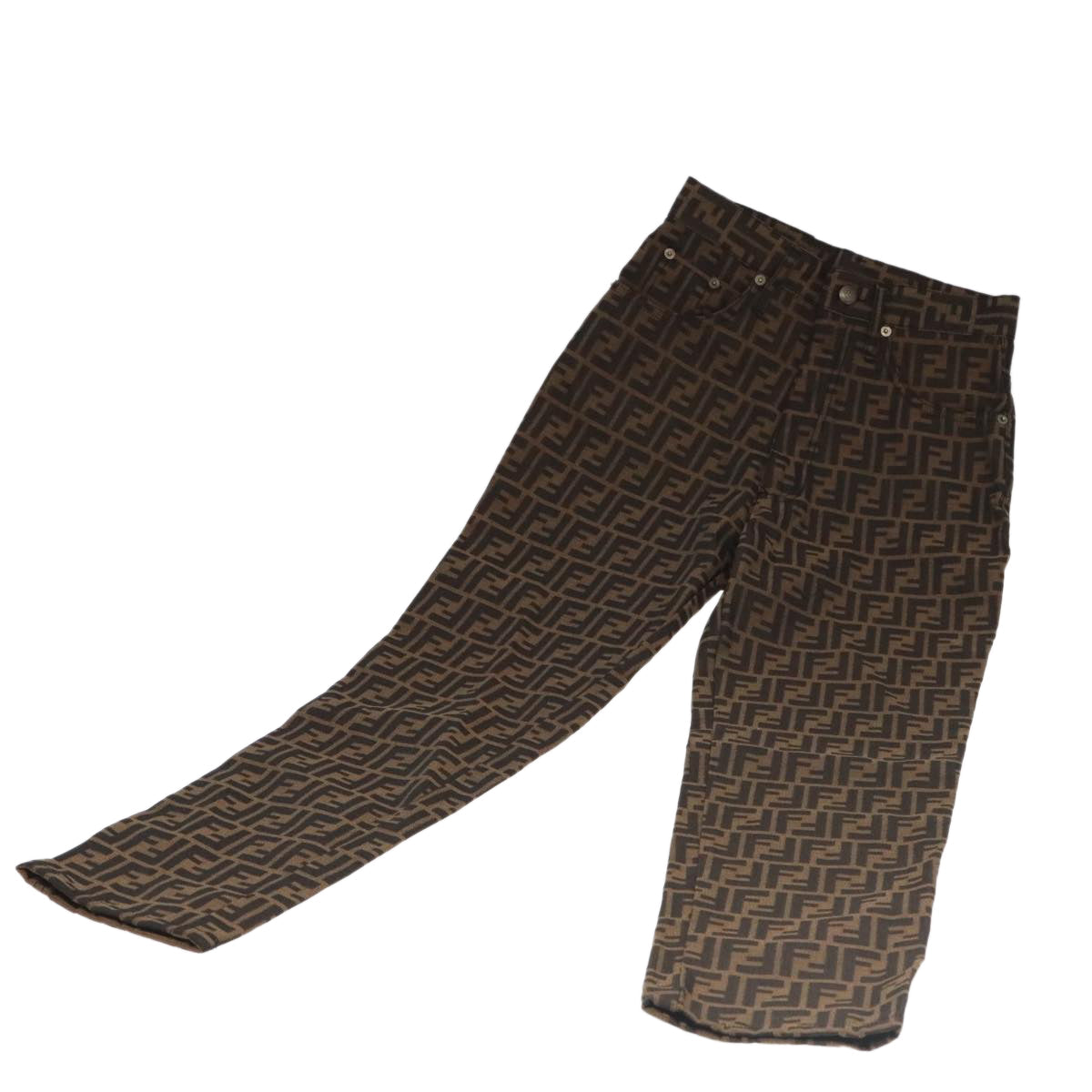 FENDI Zucca Canvas Pants XO Black Brownam7264