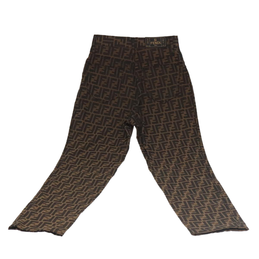 FENDI Zucca Canvas Pants XO Black Brownam7264