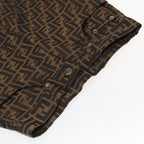 FENDI Zucca Canvas Pants XO Black Brownam7264