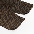 FENDI Zucca Canvas Pants XO Black Brownam7264